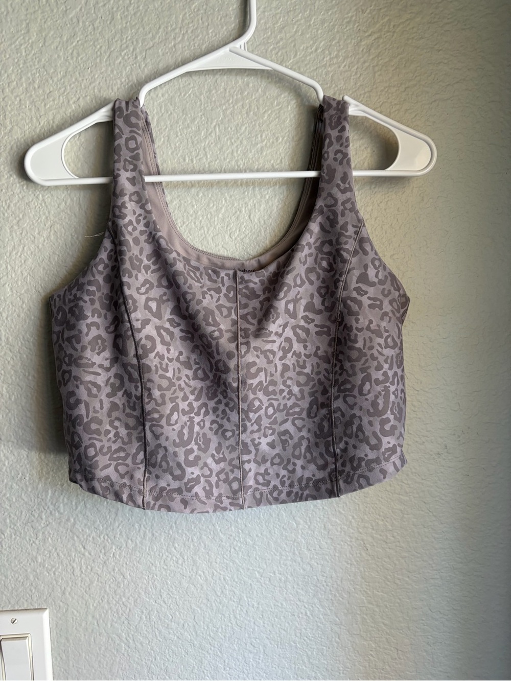 Women's Taupe Leopard Crop Tank Top